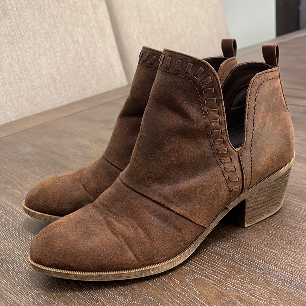 Rock and Candy brown leather ankle boots size 8